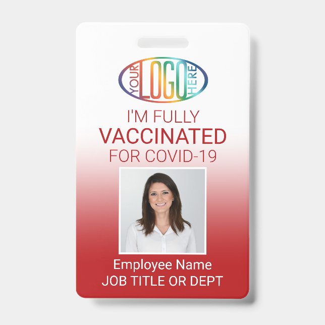 QR-Code Logo-Foto-ID Covid Vaccine Pass Red Ausweis (Front)