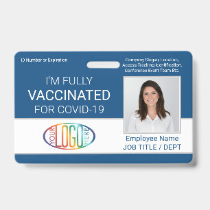 QR-Code Logo Foto Mitarbeiter-ID Impfpass Blau Ausweis