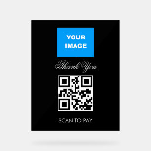 QR-Code-Logo für berührungsloses Scannermenü Weiß Acrylschild