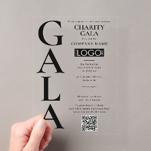 QR-Code-Logo für Charity-Gala-Spendenveranstaltung Acryleinladungen