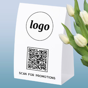 QR-Code-Logo Geschäft Scan für Aktionen Tischaufsteller