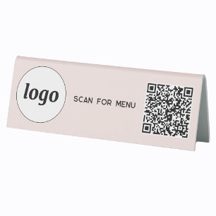 QR-Code-Logo Geschäft Scan für Menü Rosé Tischaufsteller