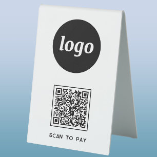 QR-Code-Logo Geschäft Scannen zum Bezahlen Tischaufsteller