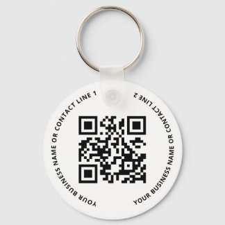 QR-Code-Logo Geschäft Weiß Schlüsselanhänger