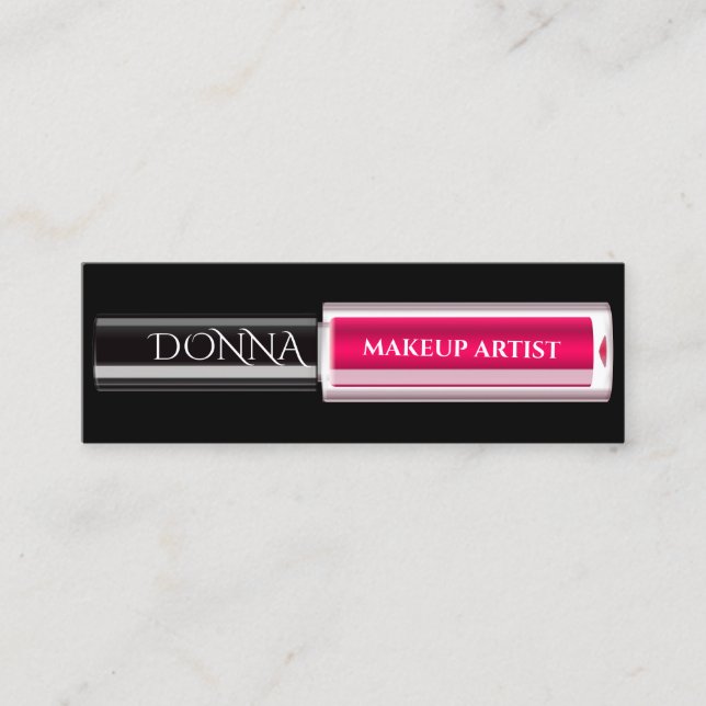 QR-Code-Logo Makeup Lipstick-Rot Mini Visitenkarte (Vorderseite)