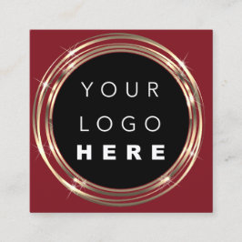 QR Code Logo Online Shop Gold Burgund Quadratische Visitenkarte
