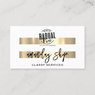 QR Code Logo Online Shop Gold White Modern Visitenkarte