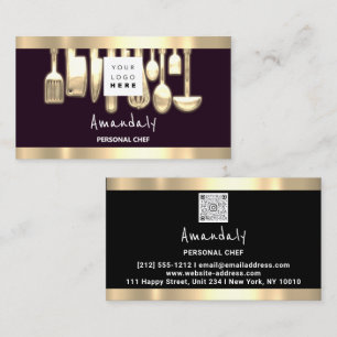 QR CODE Logo Persönlicher Koch Kochen Restaurant Visitenkarte