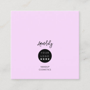QR Code Logo Rosa Minimalismus Pastel Elegant Quadratische Visitenkarte