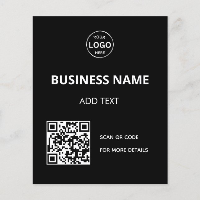 QR-Code-Logo Schwarz Flyer (Vorne)