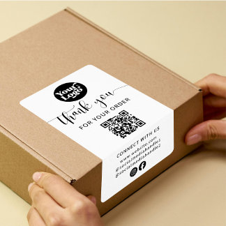 QR-Code-Logo-Siegel-Etikett für das Versandpaket