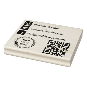Qr-Code Logo Social Media Icons Gummi Briefmarke Gummistempel