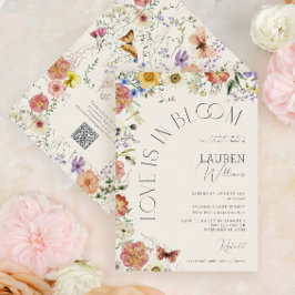 QR Code Love Is In Bloom Wildflower Bridal Shower Einladung