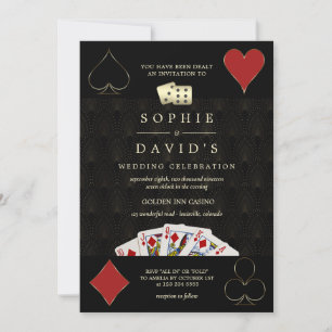 QR Code Luxury Casino Vegas Poker Hochzeit Einladung