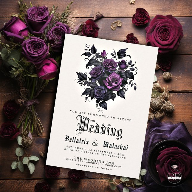 QR-Code Macabre Deep Amethyst Lila Rose Einladung (Von Creator hochgeladen)