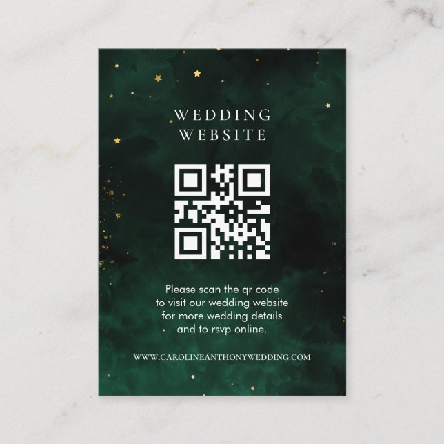 Qr Code Magical Dark Emerald Green Begleitkarte (Vorderseite)