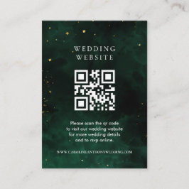 Qr Code Magical Dark Emerald Green Begleitkarte