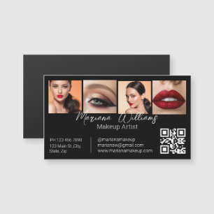 qr code makeup artist Fotos Black Business Magnet