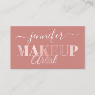 QR Code Makeup Artist Gold Confetti Rose Pulver Visitenkarte