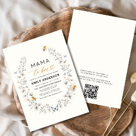QR Code Mama to Bee Wildblume Baby Shower Einladung