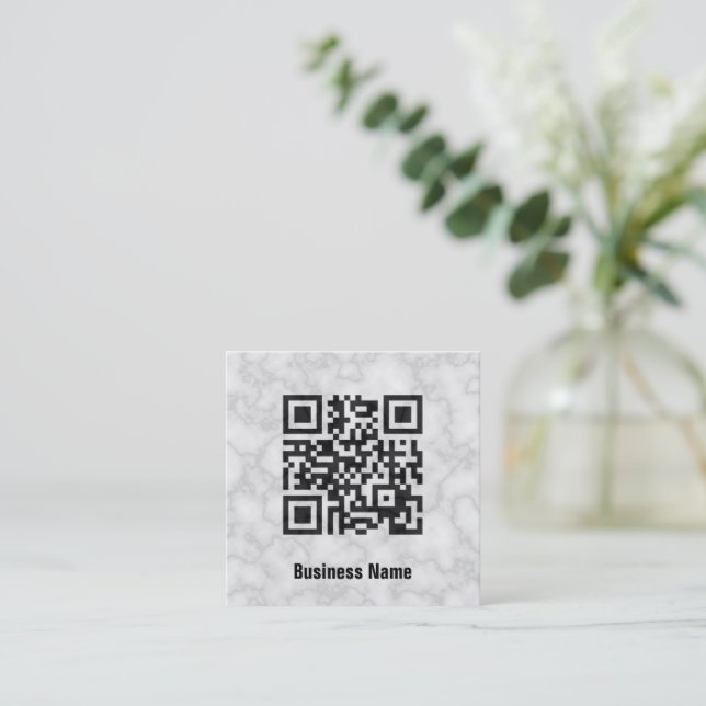QR-Code-Marmor Quadratische Visitenkarte (Stehend Vorderseite)