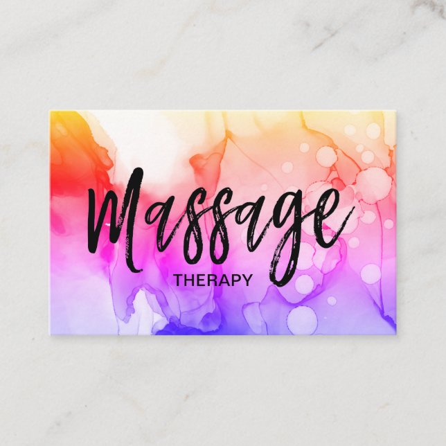 *~* QR-Code Massage Therapist Logomassage Therapie Visitenkarte (Vorderseite)