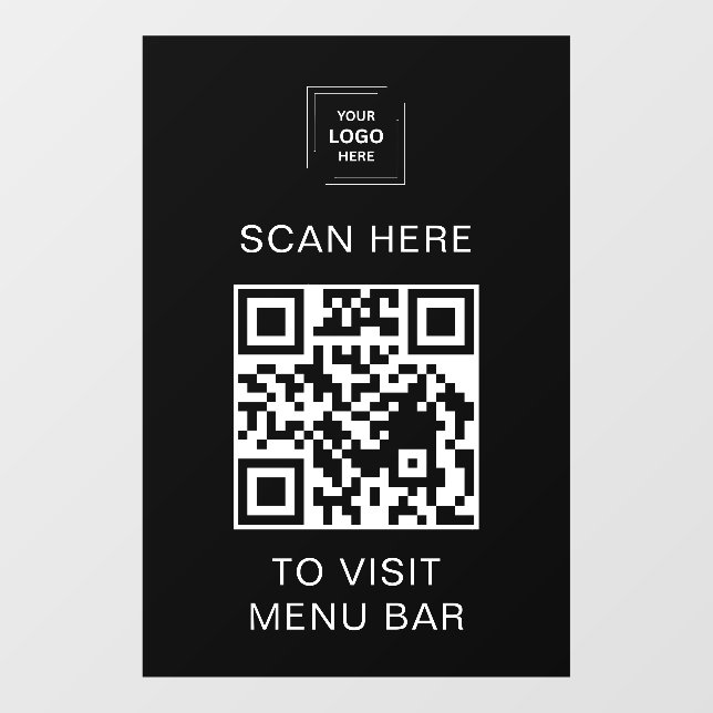 QR-Code-Menü-Vinyl-Fensterklebe-Schild Fensteraufkleber (Blatt)