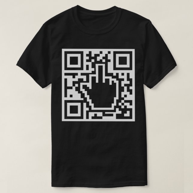 QR Code Middle Finger Green Pass Scan hier T-Shirt (Design vorne)