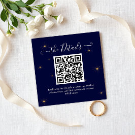 QR Code Midnight Stars Wedding Website Begleitkarte