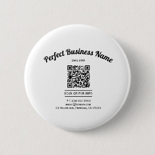 QR Code Minimalist Black And White Simple Clear Button