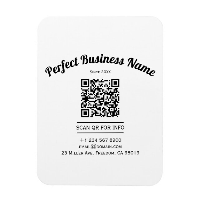 QR Code Minimalist Black And White Simple Clear Magnet (Vertikal)