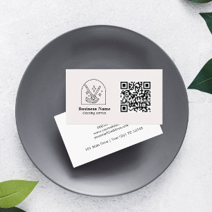 QR-Code Minimalist Reinigungsdienstleistungen Benu Visitenkarte