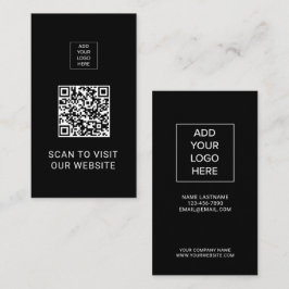 QR-Code Minimalist Schwarz Individuelles Logo Vern Visitenkarte