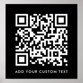 QR-Code Minimalistisch Clean Simple Black Custom T Poster
