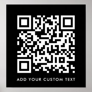 QR-Code Minimalistisch Clean Simple Black Custom T Poster