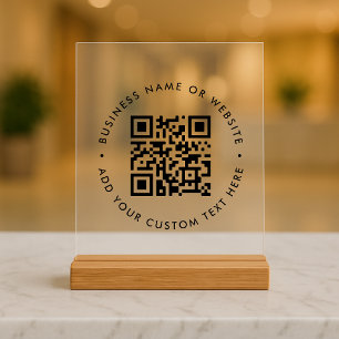 QR-Code Minimalistisch Clean Simple Promotions Acrylschild