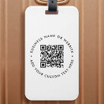 QR-Code Minimalistisch Clean Simple White Business Gepäckanhänger<br><div class="desc">Ein einfaches,  benutzerdefiniertes,  weißes QR Code Gepäckanhänger Template in einem modernen minimalistischen Stil,  das leicht aktualisiert werden kann mit Ihrem QR-Code,  Geschäftsnamen oder Website und benutzerdefinierten Text,  z... </div>