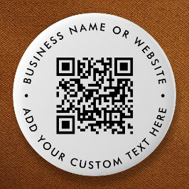 QR-Code Minimalistisch Clean Simple White Round Button
