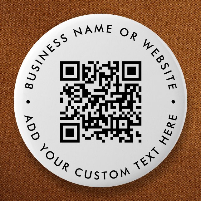 QR-Code Minimalistisch Clean Simple White Round Button (Von Creator hochgeladen)