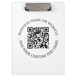 QR-Code | Minimalistisch Clean Simple White Scan M Klemmbrett