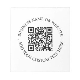 QR-Code | Minimalistisch Clean Simple White Scan M Notizblock