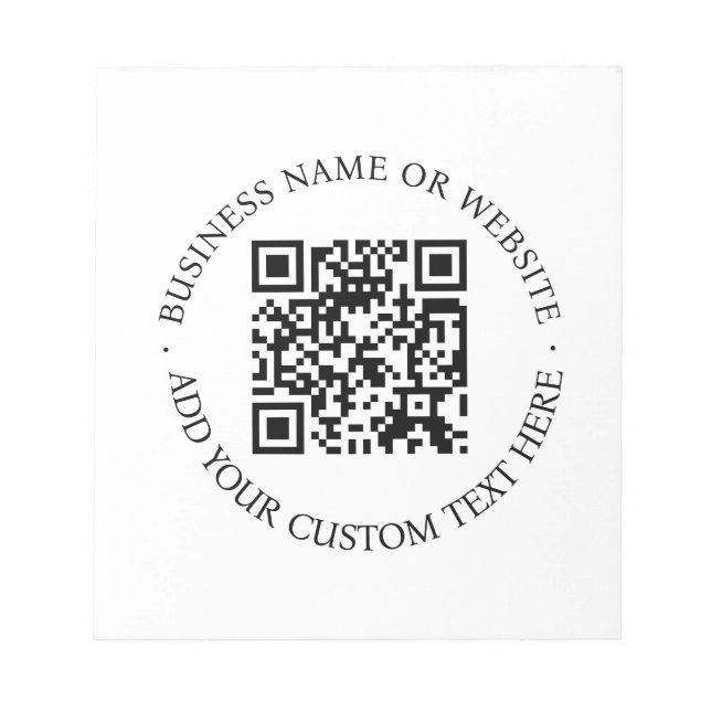QR-Code | Minimalistisch Clean Simple White Scan M Notizblock (Vorderseite)