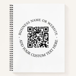 QR-Code | Minimalistisch Clean Simple White Scan M Notizbuch