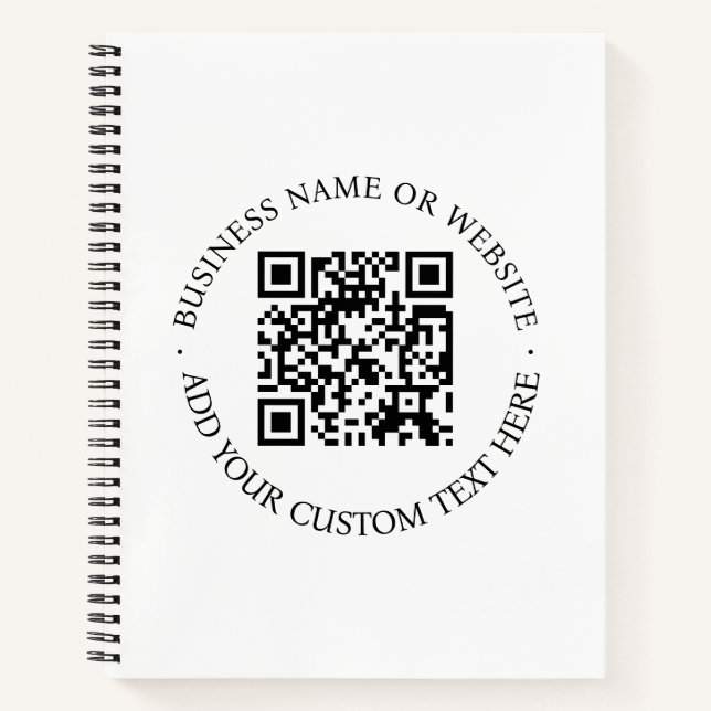 QR-Code | Minimalistisch Clean Simple White Scan M Notizbuch (Vorderseite)