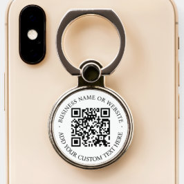 QR-Code | Minimalistisch Clean Simple White Scan M Telefonring Ständer