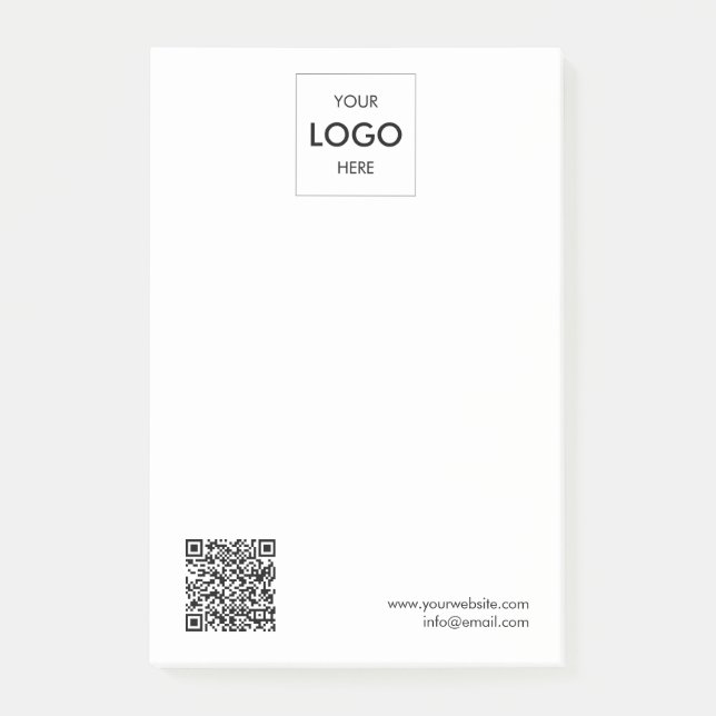 QR-Code Minimalistisch Post-it Klebezettel (Vorderseite)
