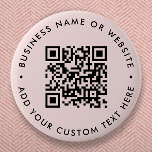 QR-Code   Minimalistisch Rosa Rosa Button