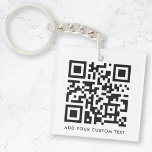 QR-Code Minimalistisch Sauberer einfacher, benutze Schlüsselanhänger<br><div class="desc">Eine einfach zu bedienende,  weiße QR Code Schlüsselanhänger Vorlage in modernem minimalistischem Stil,  die einfach mit QR-Code und benutzerdefiniertem Text aktualisiert werden kann...  #QRcode #Schlüsselanhänger #business..</div>