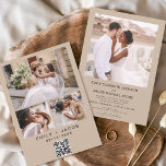 QR-Code Minimalistisch Terracotta Wedding Foto Einladung<br><div class="desc">Moderne Elegant 4 Vier Foto Collage Terracotta Minimalistische Hochzeitseinladung. Die QR-Code-Karten für Hochzeiten enthalten eine moderne Typografie,  die elegant,  einfach und modern zu verwenden sind,  nachdem Sie minimalistisch einfache Hochzeitstag-Feier.</div>