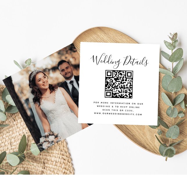 QR Code Minimalistisch Wedding RSVP Begleitkarte (Von Creator hochgeladen)